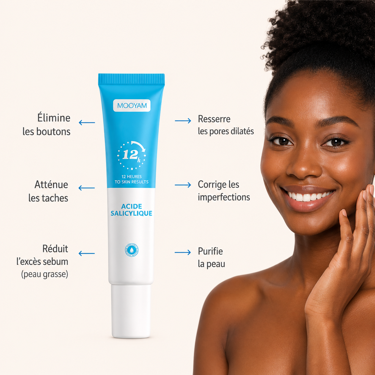 Crème anti-acné à l'acide salicylique 11500F